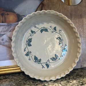 Vintage Scalloped Great Bay Pottery Stoneware Pie Dish